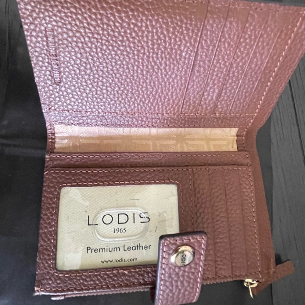 Lodis Tan Authentic Leather Zip Wallet - Picture 12 of 13